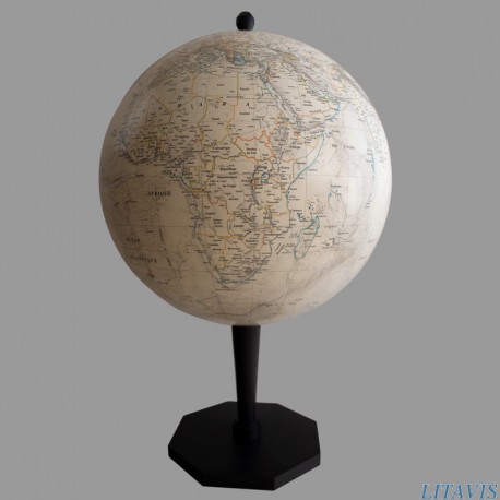 Globe de bureau Litavis S-35 style ancien sur pied droit